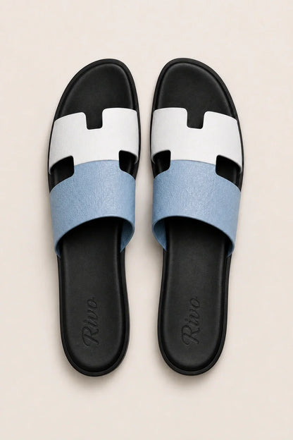 Capri Leather Sandal Sky Blue