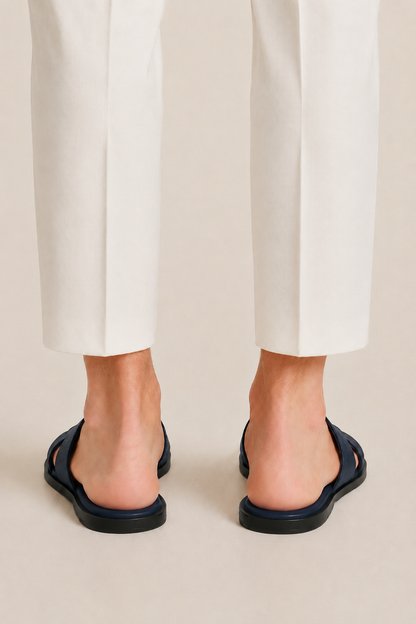 Como Leather Sandal Navy