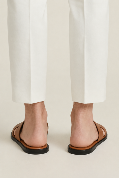 Portofino Leather Sandal Cognac