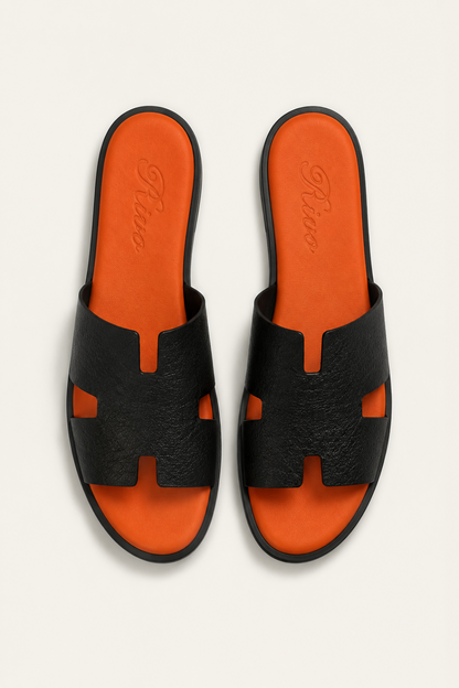Sorrento Leather Sandal Orange