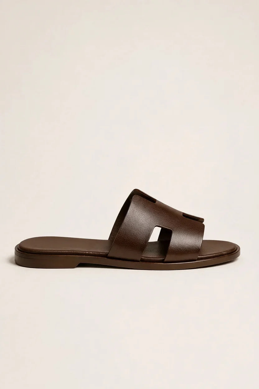 Coastal Leather Sandal Dark Brown