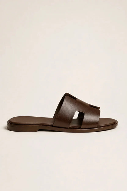 Coastal Leather Sandal Dark Brown
