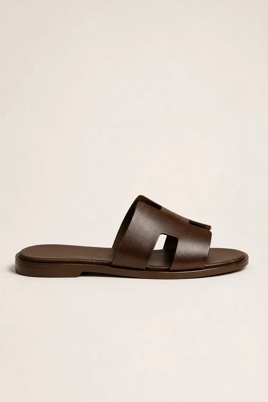 Coastal Leather Sandal Dark Brown