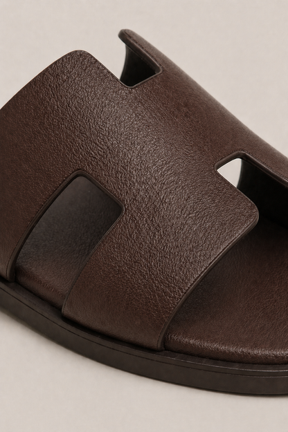 Coastal Leather Sandal Dark Brown