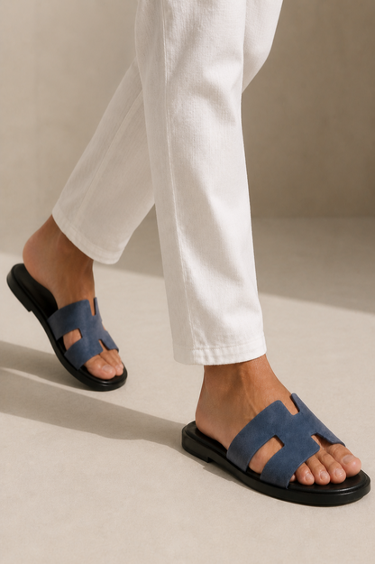 Coastal Suede Sandal Blue